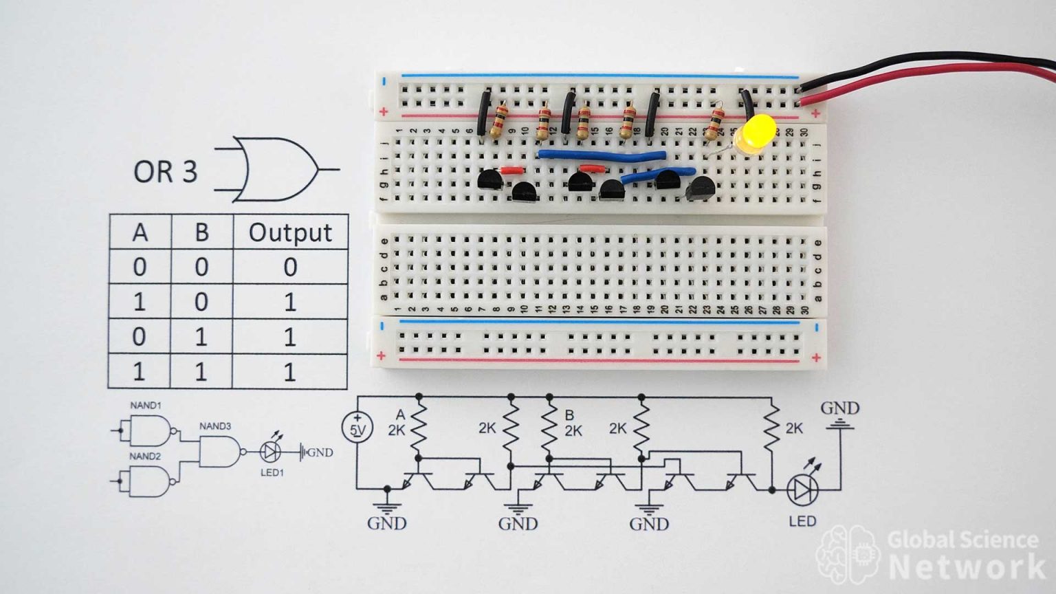 OR Gate | Examples Built Using Individual Transistors