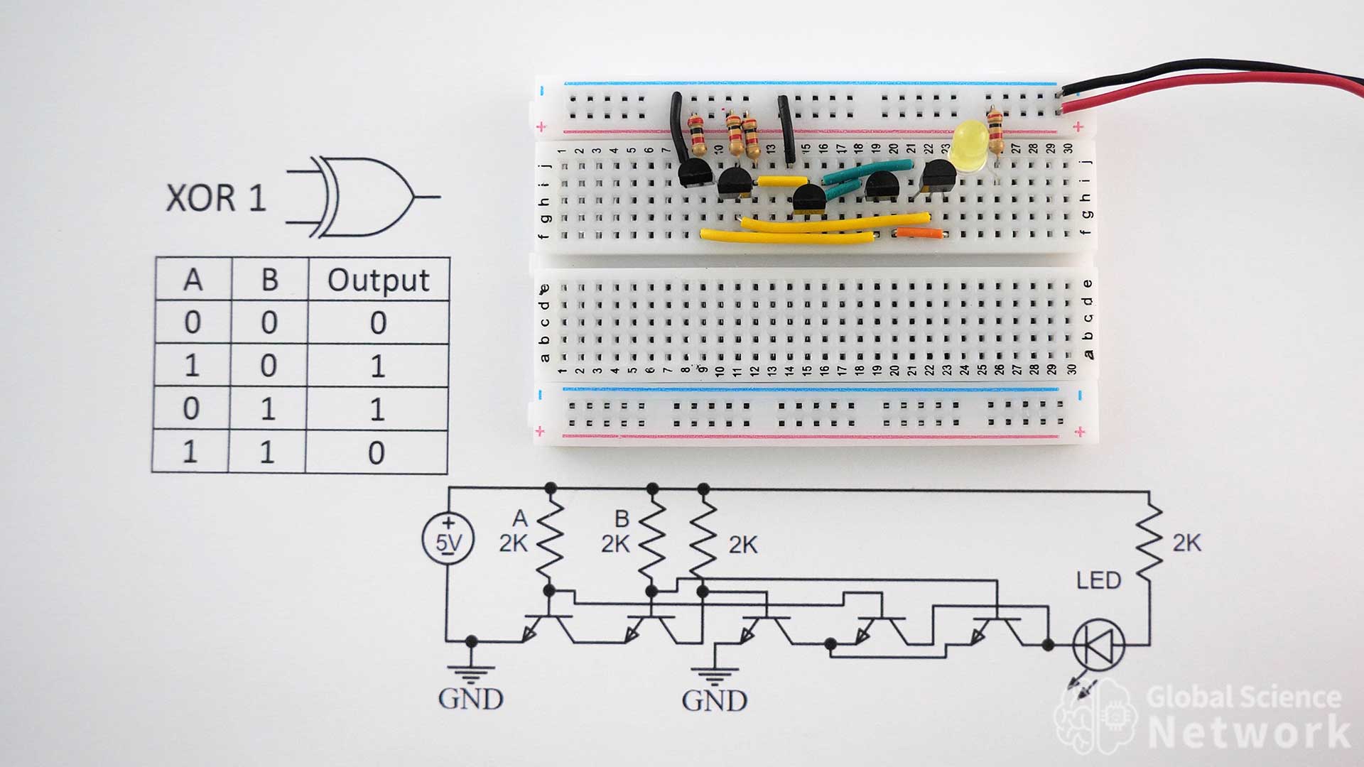 logic gates circuits led
